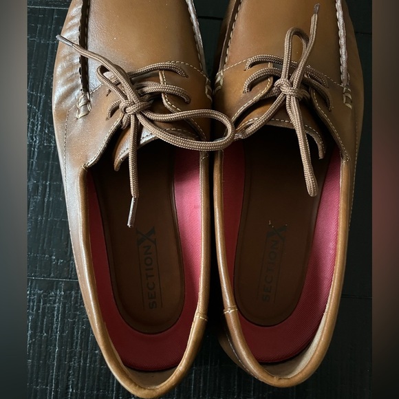 Men's Section X Dress Shoes Loafers SZ  10.5 Tan Brown Leather - Picture 7 of 8